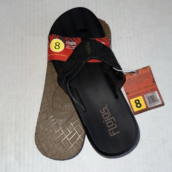 NWT Flojos Black Memory Foam Flip Flop Sandals - Picture 3 of 3